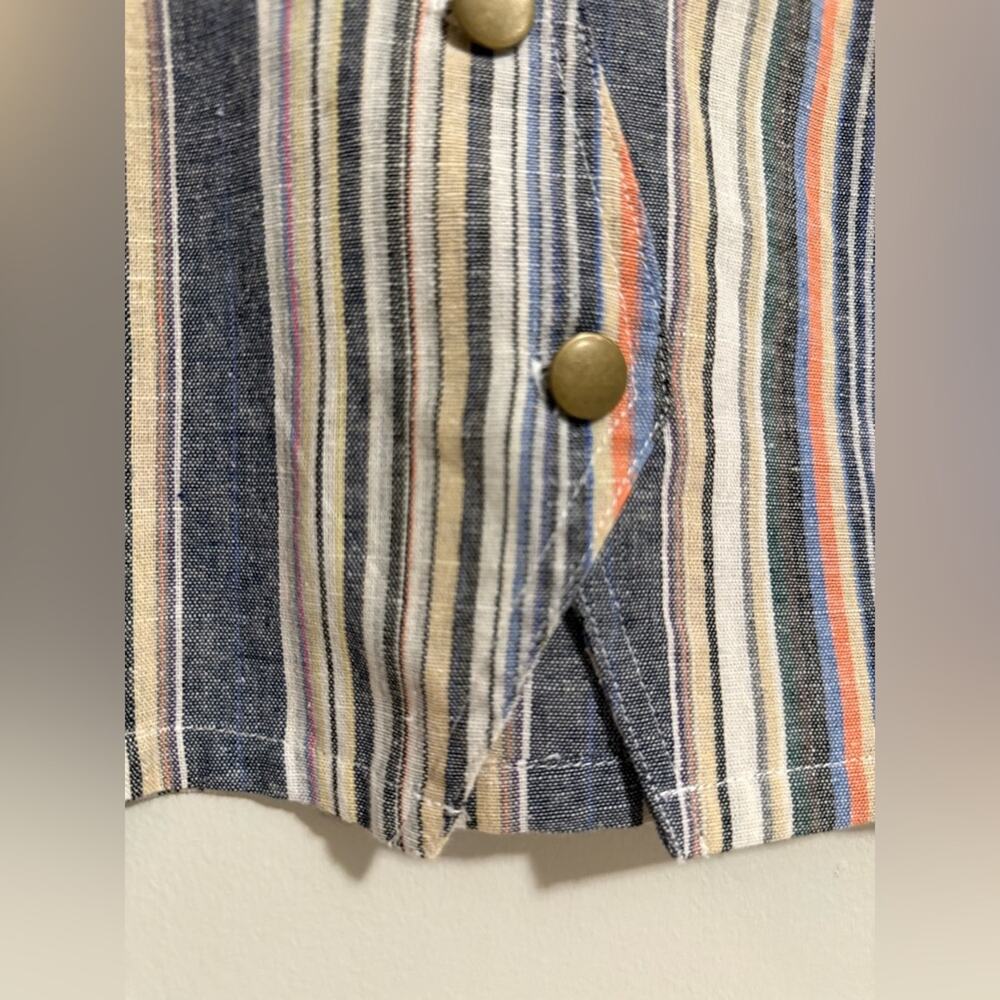 Dry Goods Fashion on Earth Y2K Stripe Mini Skirt Button Detail M Festival Boho - Picture 8 of 10